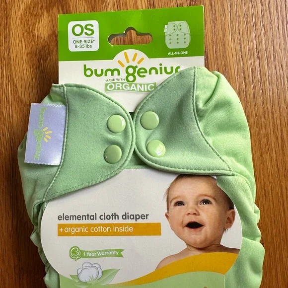 BumGenius Organic Green Diaper Covers - Picture 2 of 4